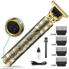 Men's Golden ABS Alloy Hair Trimmer - Rechargeable, Waterproof & High Efficiency with Pop-Up Trimmer