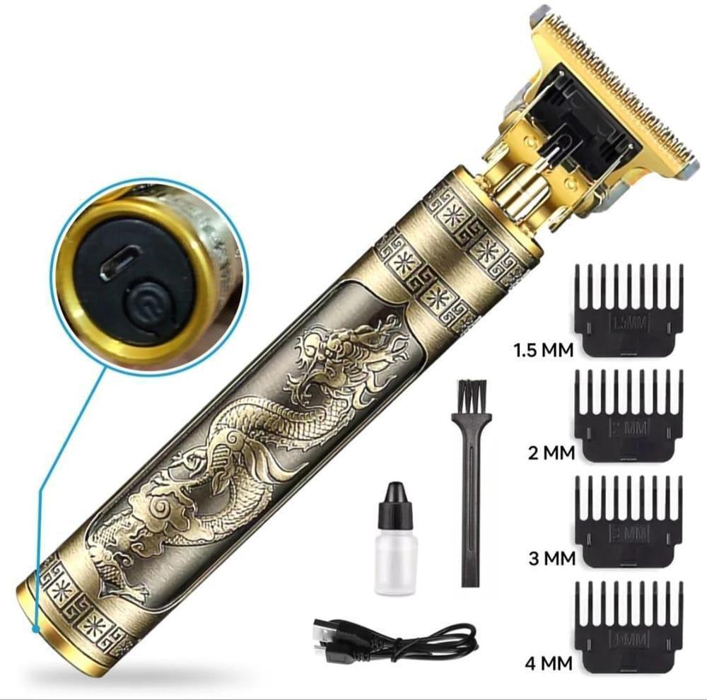 Men's Golden ABS Alloy Hair Trimmer - Rechargeable, Waterproof & High Efficiency with Pop-Up Trimmer