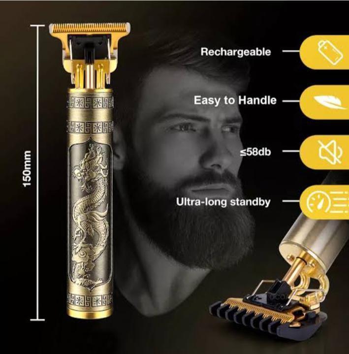 Men's Golden ABS Alloy Hair Trimmer - Rechargeable, Waterproof & High Efficiency with Pop-Up Trimmer